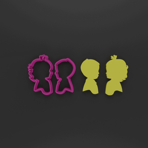 Boy Girl Silhouette cookie Cutter Set - Baker's Desire - Cookie cutters, stamps and textures